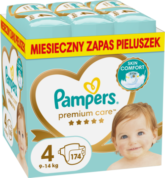 PAMPERS Premium Care pieluchy 9 14kg rozmiar 4 174 szt