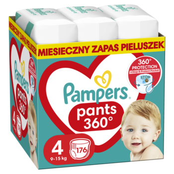 PAMPERS Pants 360 pieluchomajtki rozm4 9 15kg 176 szt